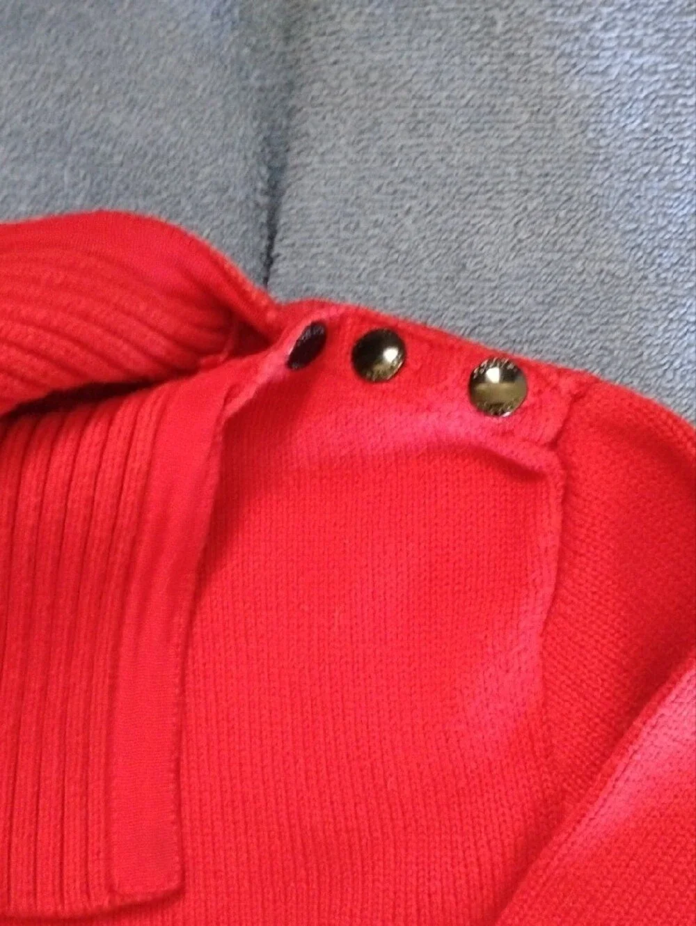 Chaps Red turtleneck Ribbed Fold-Over Sweater - Picture 4 of 7